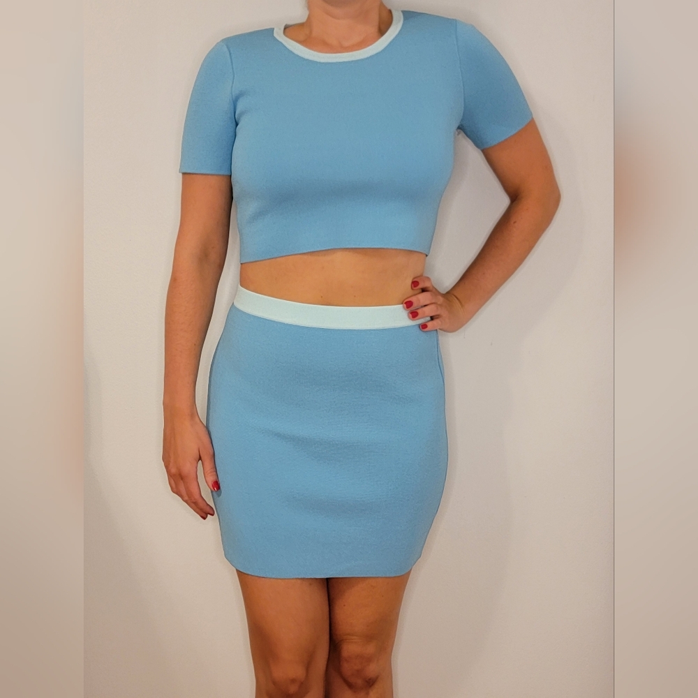 NWT House of Harlow 1960 Blue Two-Piece Outfit w/Skirt Sz Small & Medium
